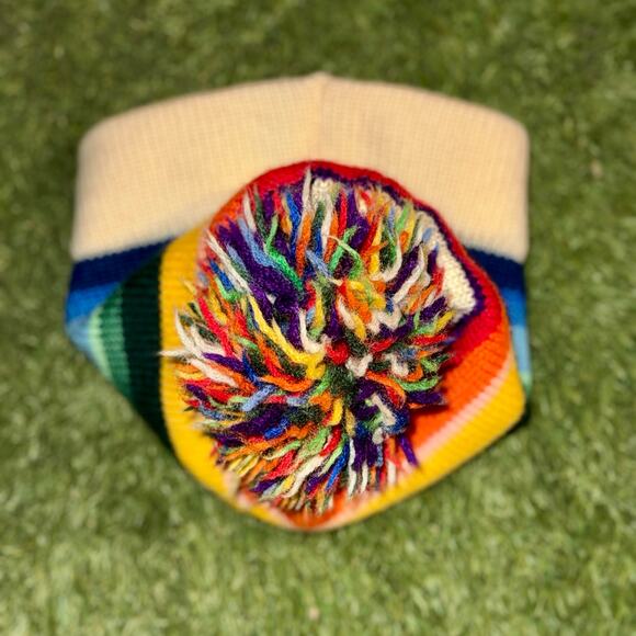 80s Rainbow & Cream Meister ‘New Wool’ Pom Beanie - Picture 4 of 7